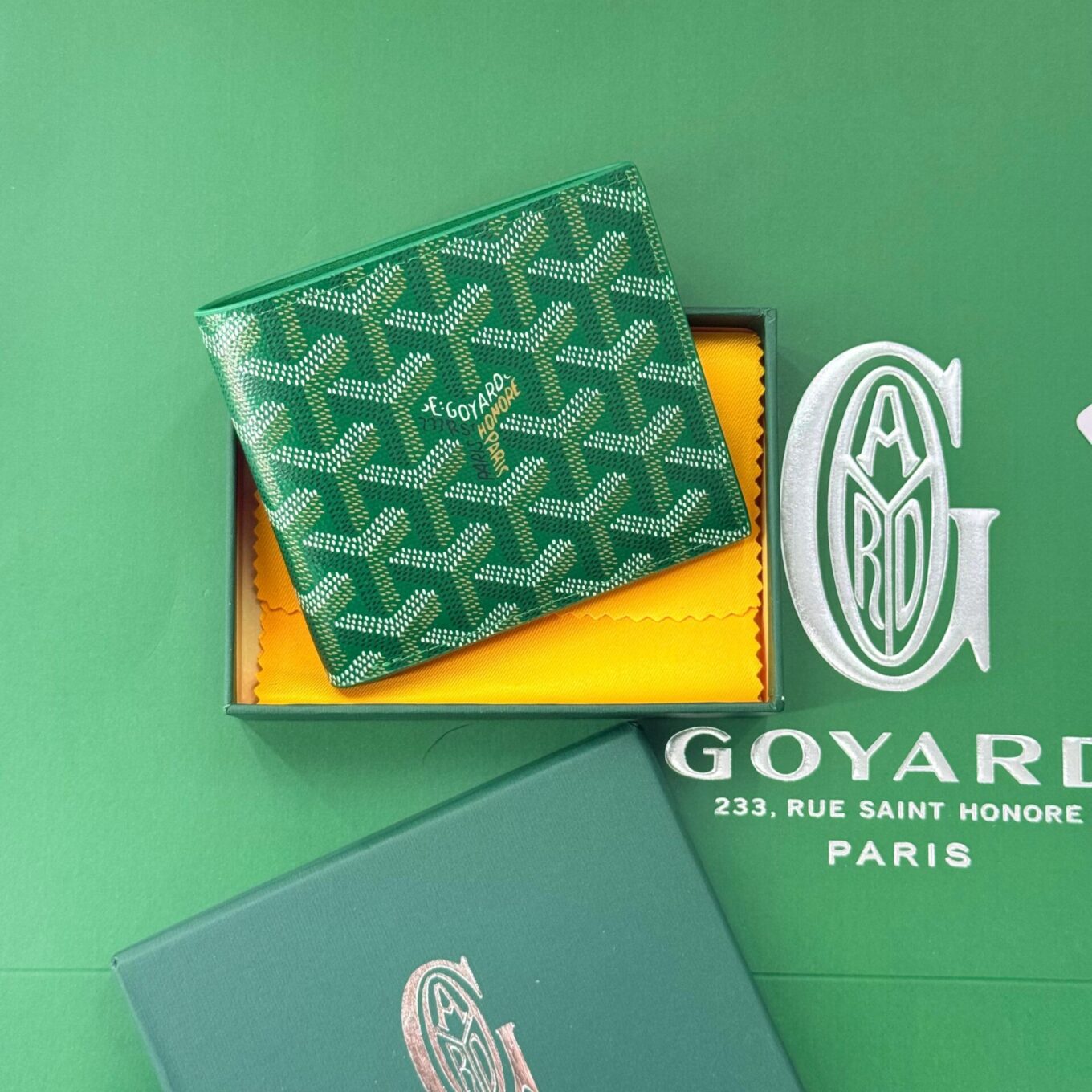 Goyard Victoire Green Color Wallet With Box (With Box)