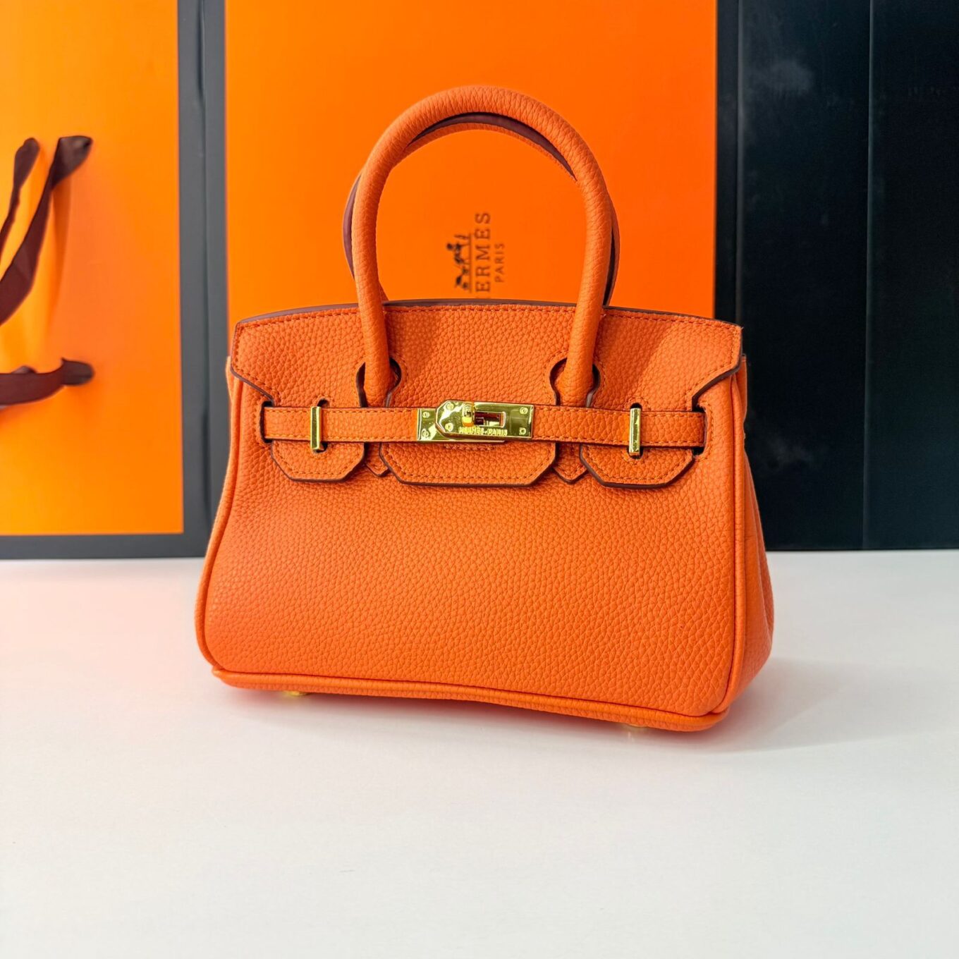 Hermes Birkin Orange Mini Handbag
