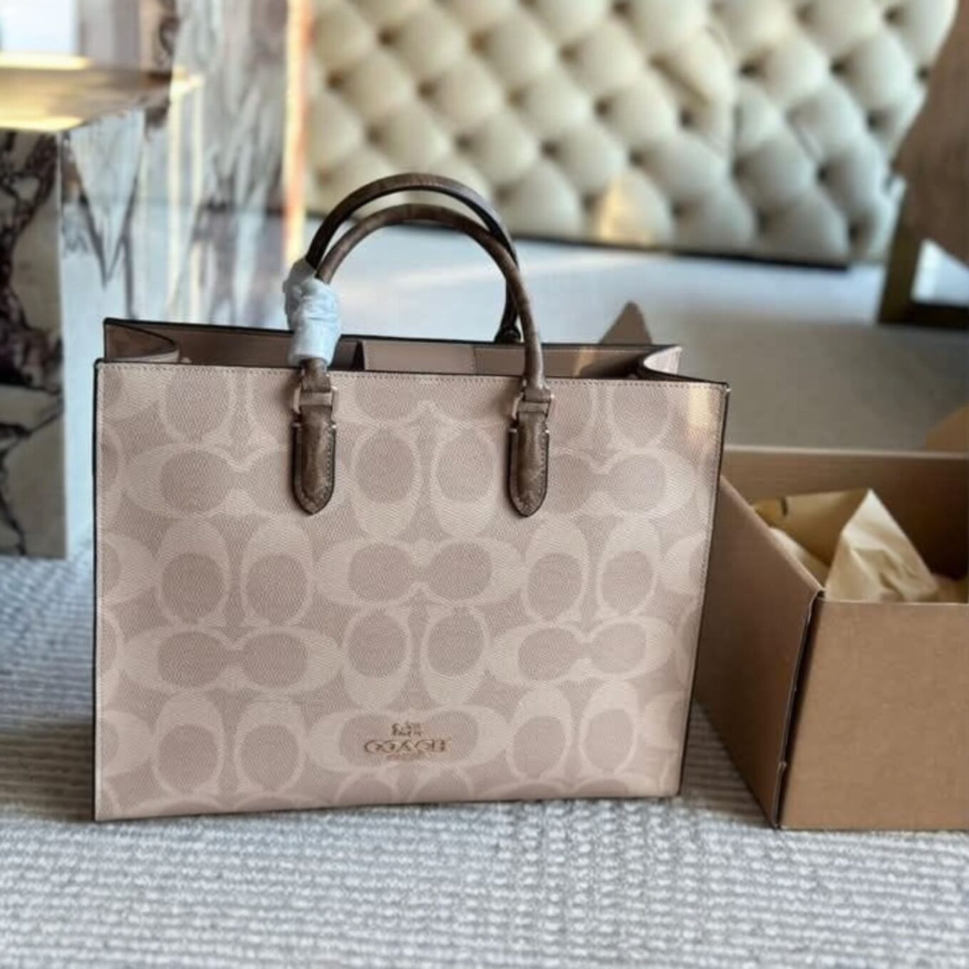 WhatsApp Image 2025-08-26 at 7.13.33 PM Coach Maggie Apricot Tote