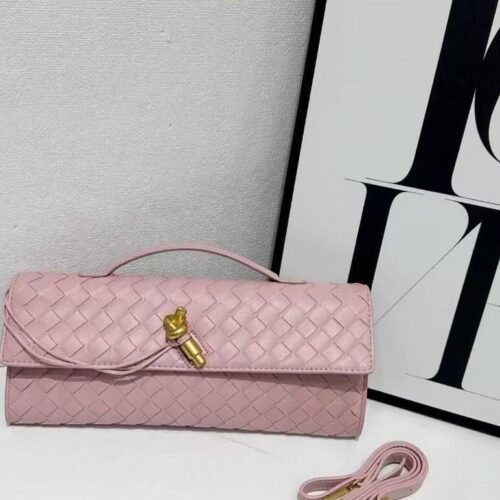 WhatsApp Image 2025-08-26 at 7.59.40 PM Bottega Veneta Pink Long Andiamo Clutch Bag (With Box)