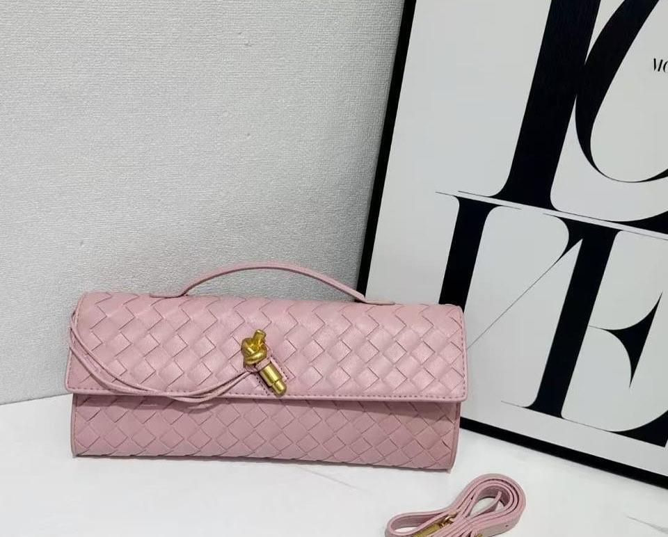 Bottega Veneta Pink Long Andiamo Clutch Bag (With Box)