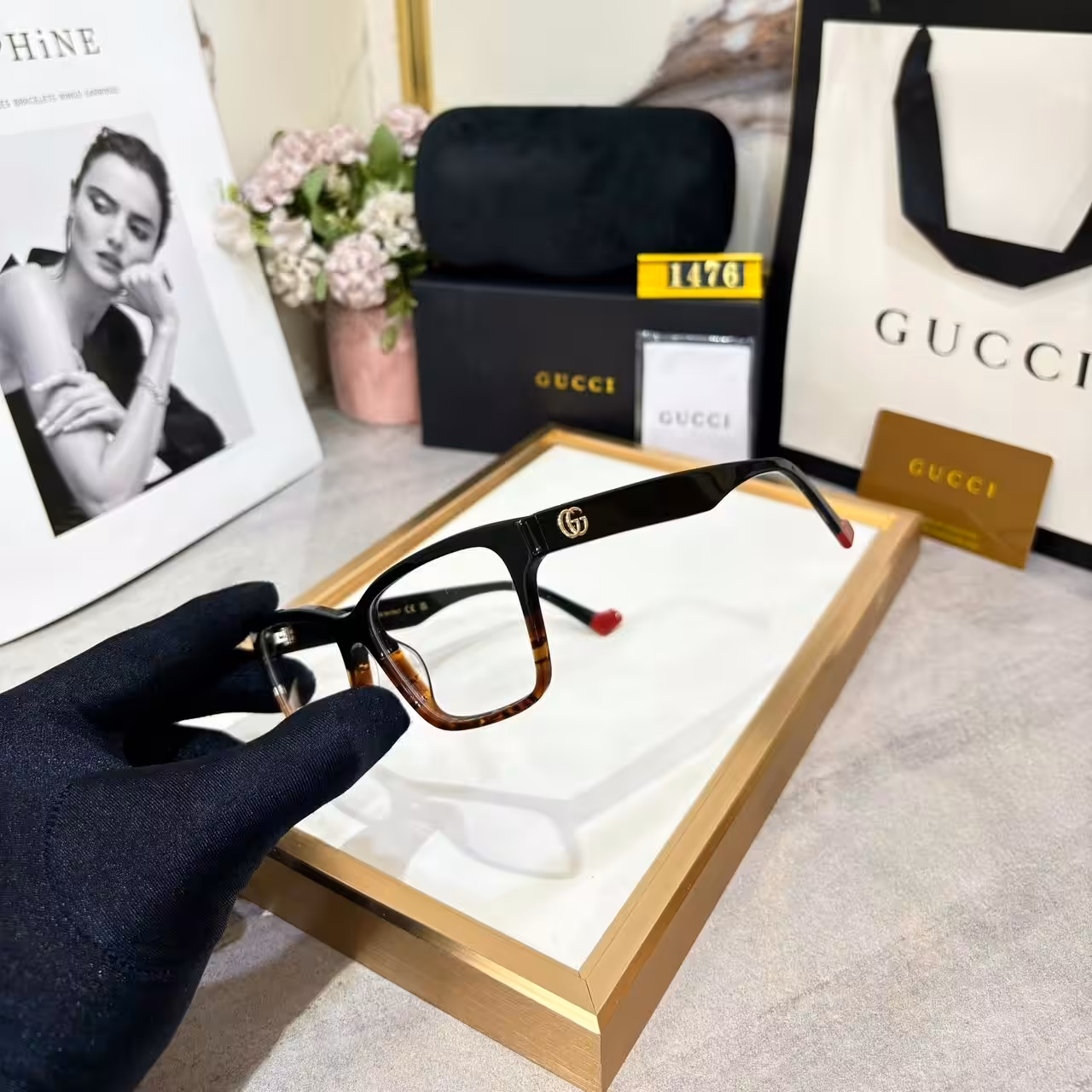Gucci Rectangle Unisex Eyeglass