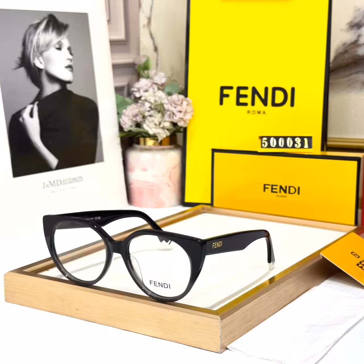 Fendi Black Cateye Women's Eyeglasses