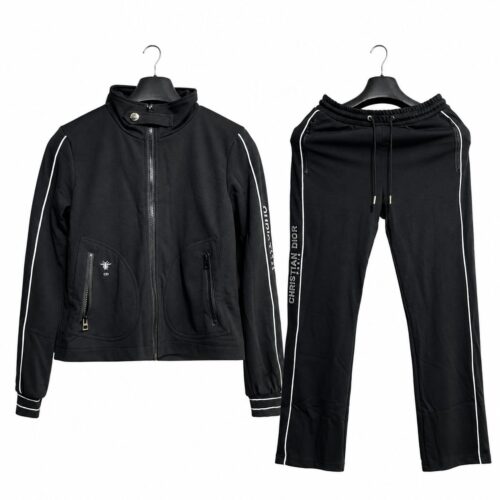 Christian Dior Women's Black Co-ord Set with White Piping