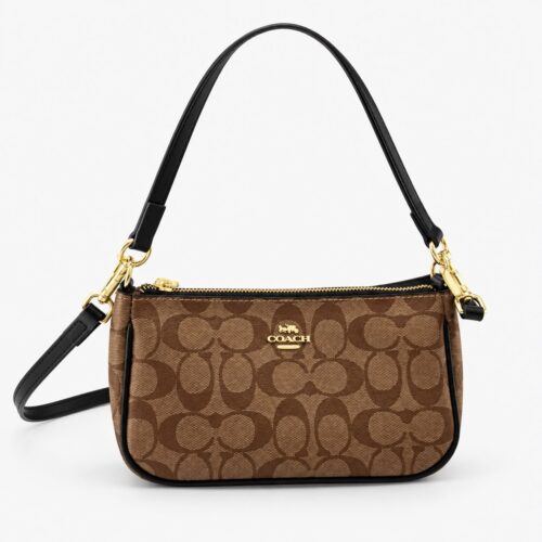 Coach Appricot Black Shoulder Bag (With Box)