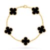 Van Cleef Alhambra Black Clover Gold Color Bracelet