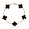 Van Cleef Alhambra Black Clover Rose Gold Color Bracelet