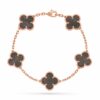 Van Cleef Alhambra Gray Marble Clover Rose Gold Color Bracelet