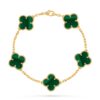 Van Cleef Alhambra Green Clover Gold Color Bracelet