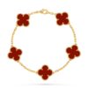 Van Cleef Alhambra Red Clover Gold Color Bracelet