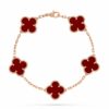 Van Cleef Alhambra Red Clover Rose Gold Color Bracelet