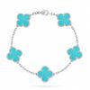 Van Cleef Alhambra Sky Pastel Clover Silver Color Bracelet