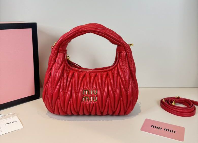 WhatsApp Image 2025-08-30 at 6.46.52 PM Miu Miu Wander Red Small Hobo Bag (With box)