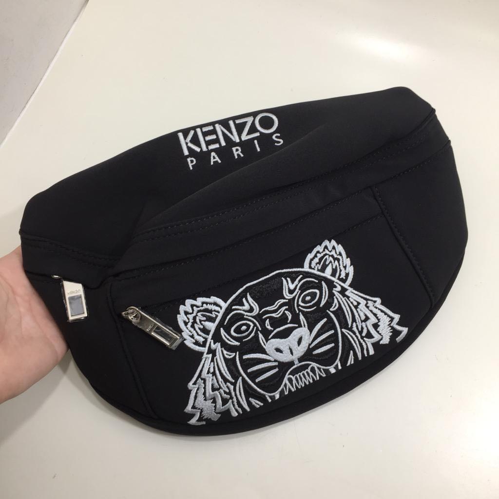 Kenzo White Canvas Tiger Belt Bag