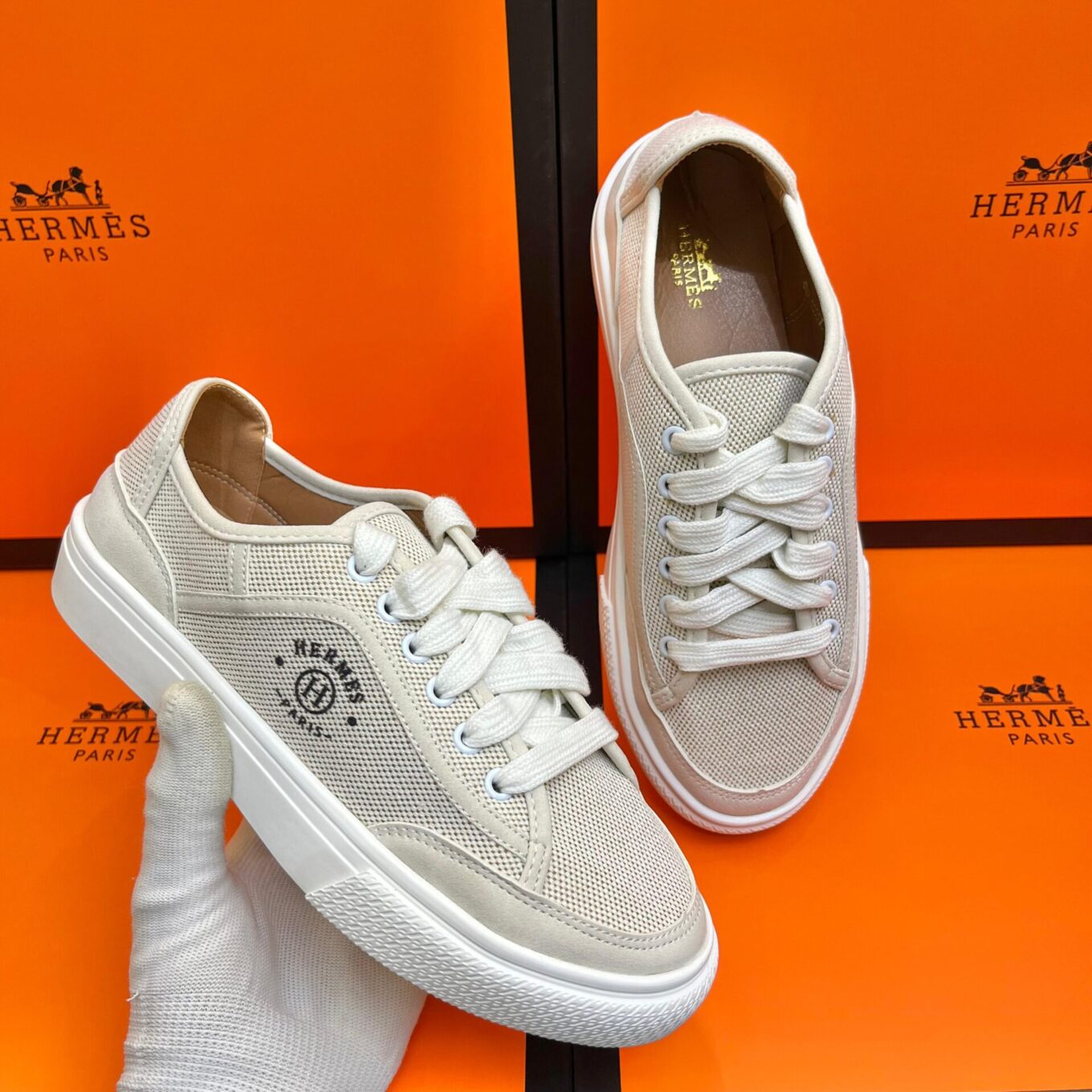 Hermes Beige Get Sneaker