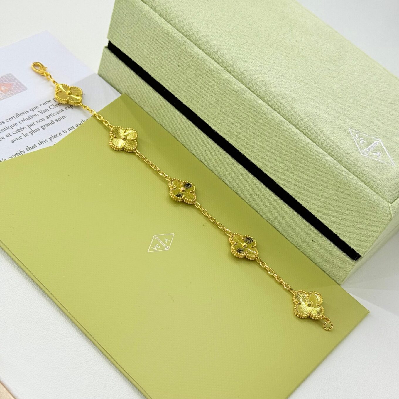 WhatsApp Image 2025-09-05 at 3.45.35 PM Van Cleef Alhambra Full Gold Color Bracelet