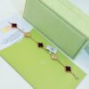 Van Cleef Alhambra Rose Gold & Red Clover Rose Gold Color Bracelet