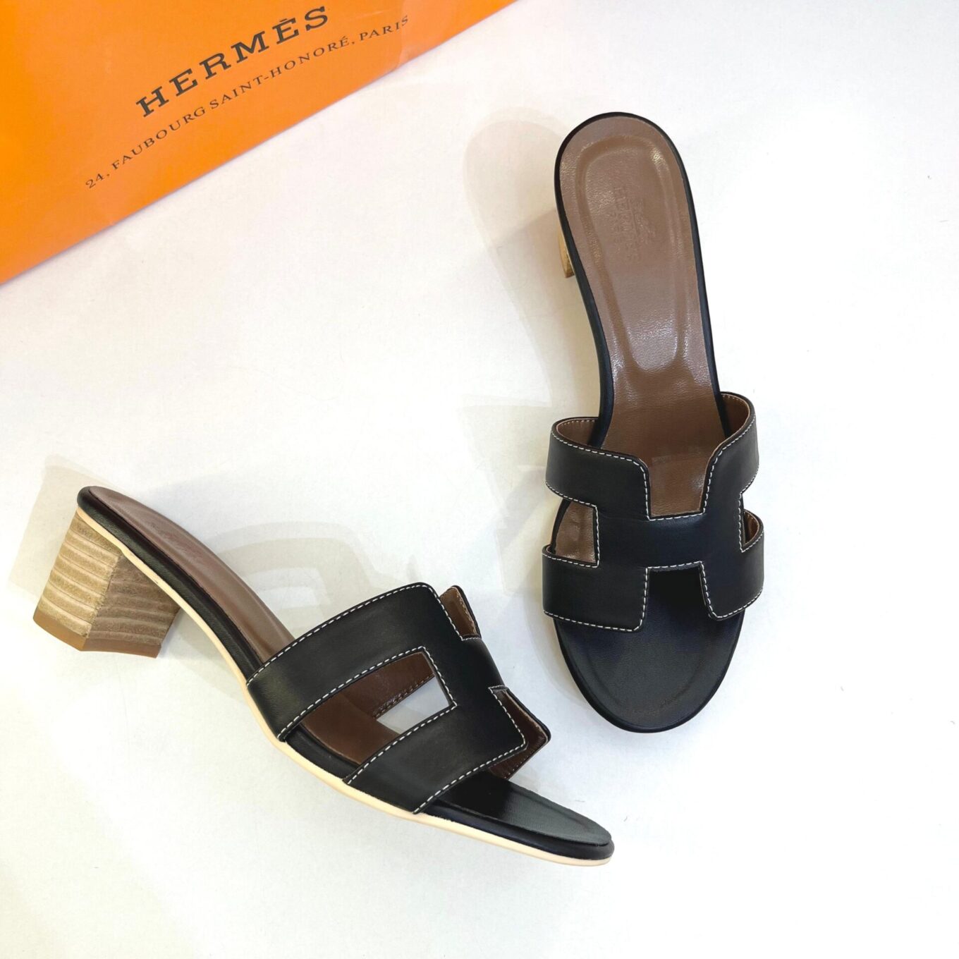 Hermes Black Oasis Sandal