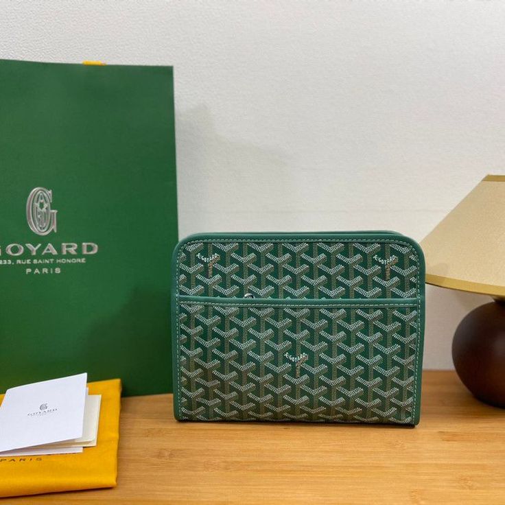 WhatsApp Image 2025-09-07 at 5.43.33 PM (2) Goyard Jouvence Green Color Toiletry Bag (With Box)