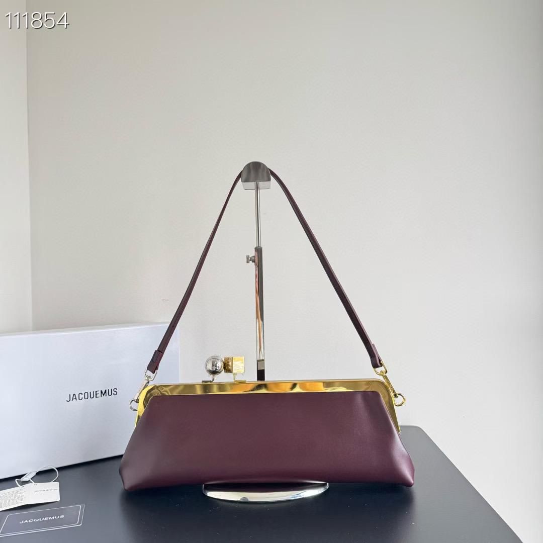 Jacquemus Salon Wine Clutch Bag (With Box)