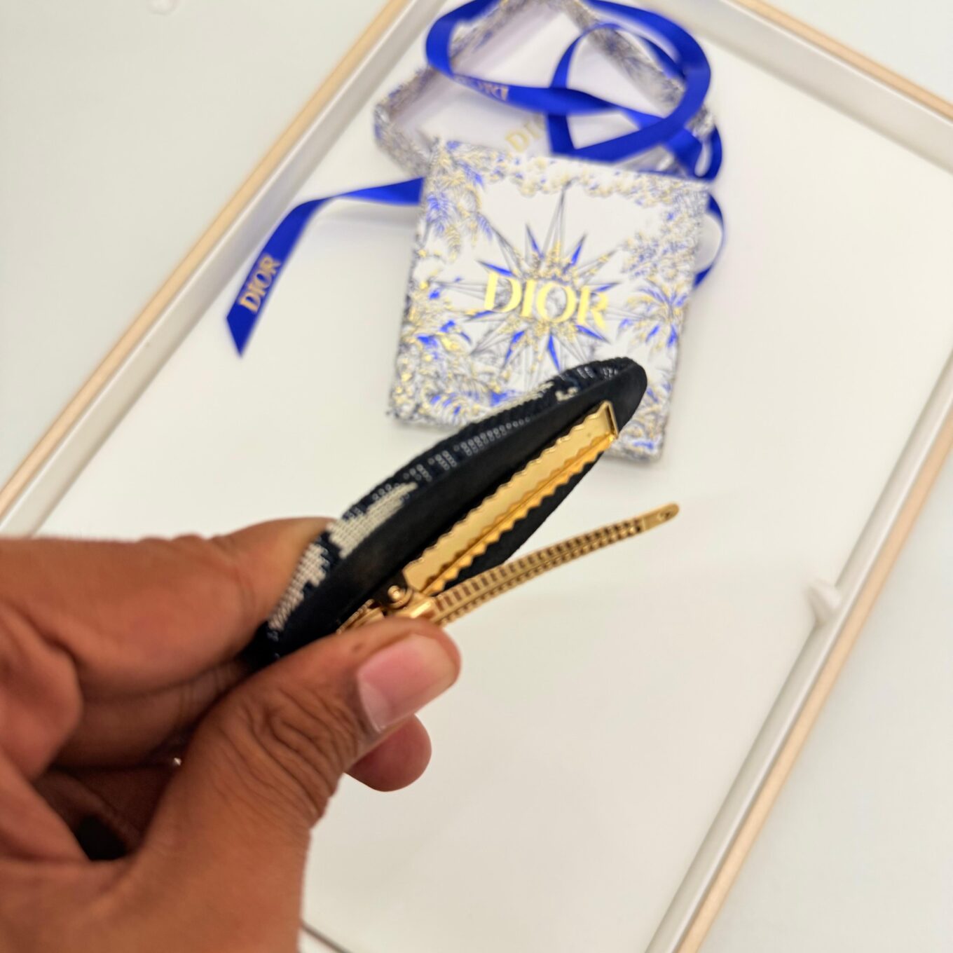 Dior Signature Alligator Hair Clip