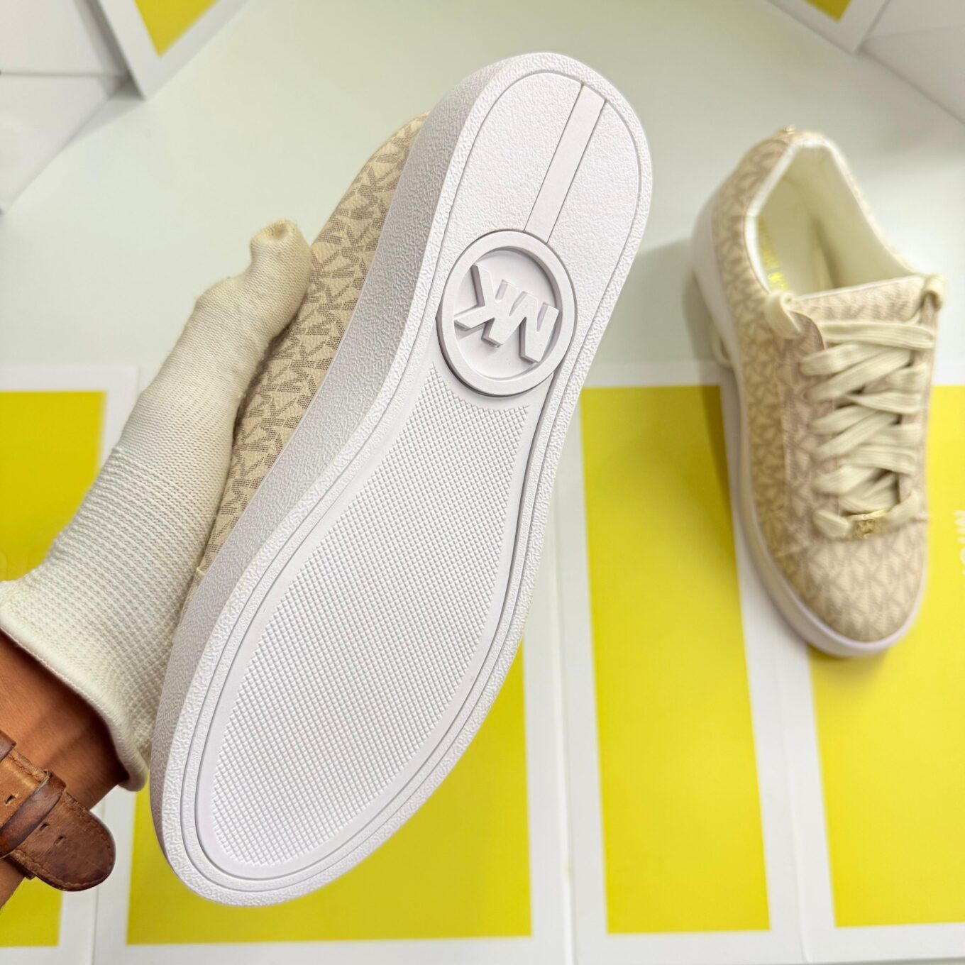 Michael Kors Keaton Logo Beige Color Sneaker