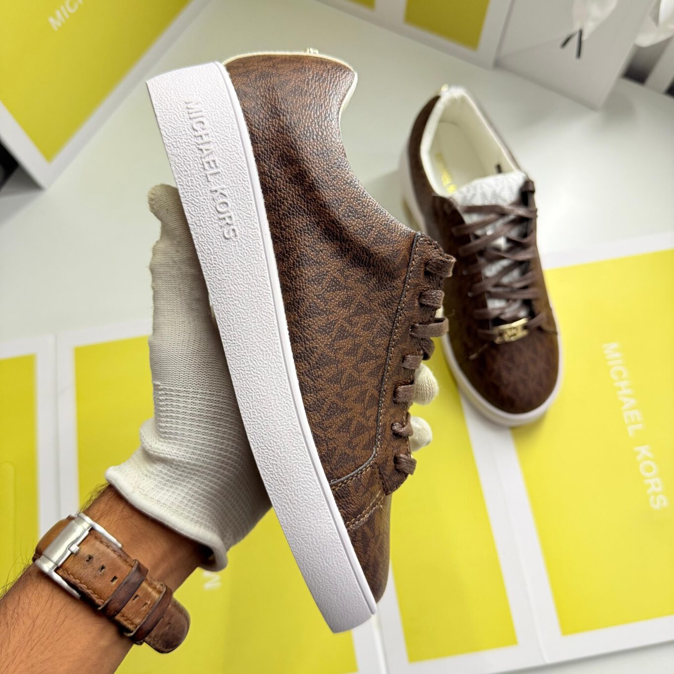 Michael Kors Keaton Logo Coffee Color Sneaker