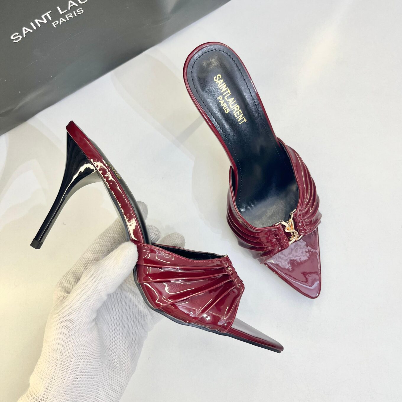 WhatsApp Image 2025-09-09 at 5.54.25 PM (1) Ysl Babylone Maroon Mules