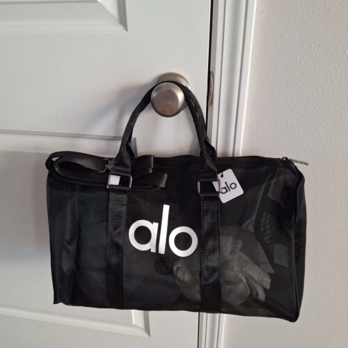 Alo Yoga Sheer Black White Duffle Bag