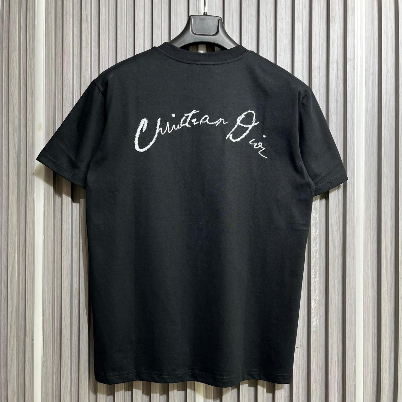 WhatsApp Image 2025-09-10 at 8.21.25 PM (1) Christian Dior Lily of the Month Black T-shirt for Men