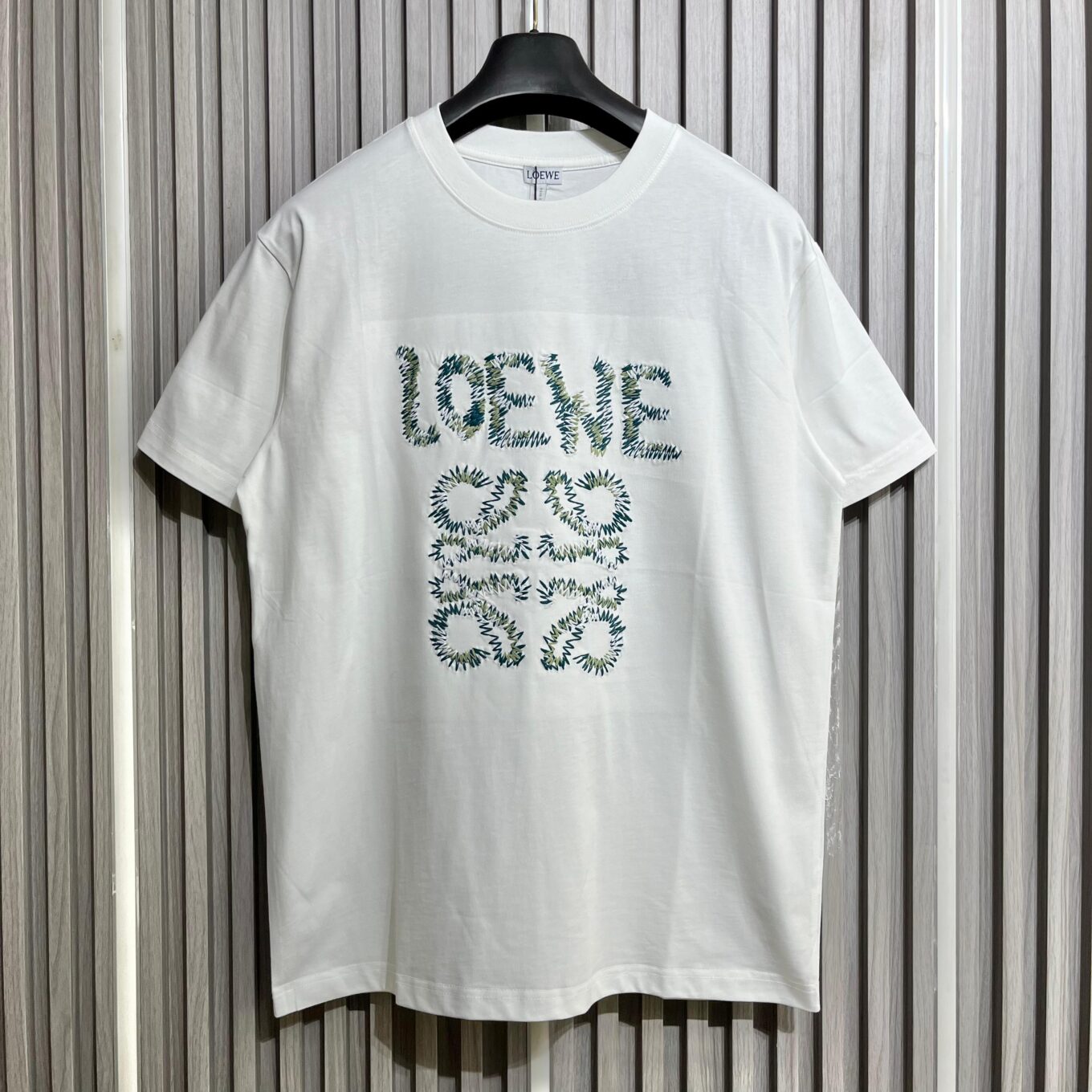 Loewe Embroidered White Tshirt For Men