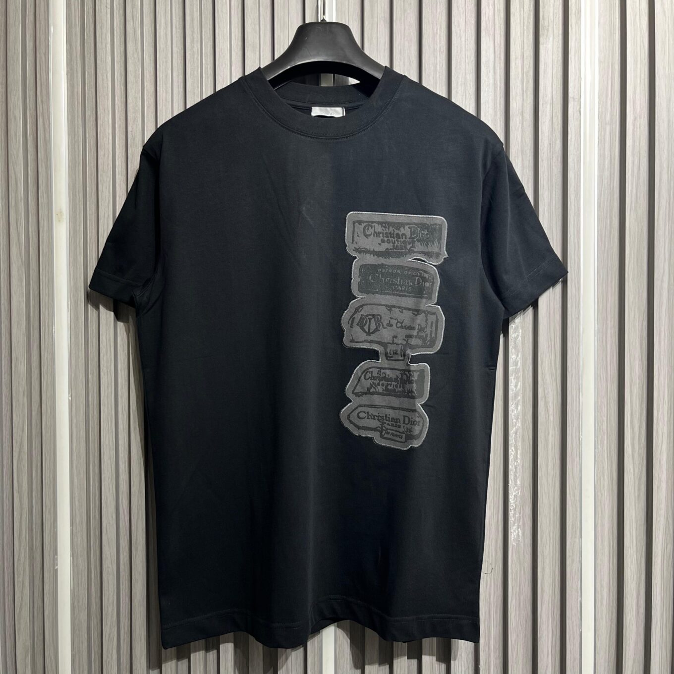 Dior Black Graphic Logo T-Shirt For Men