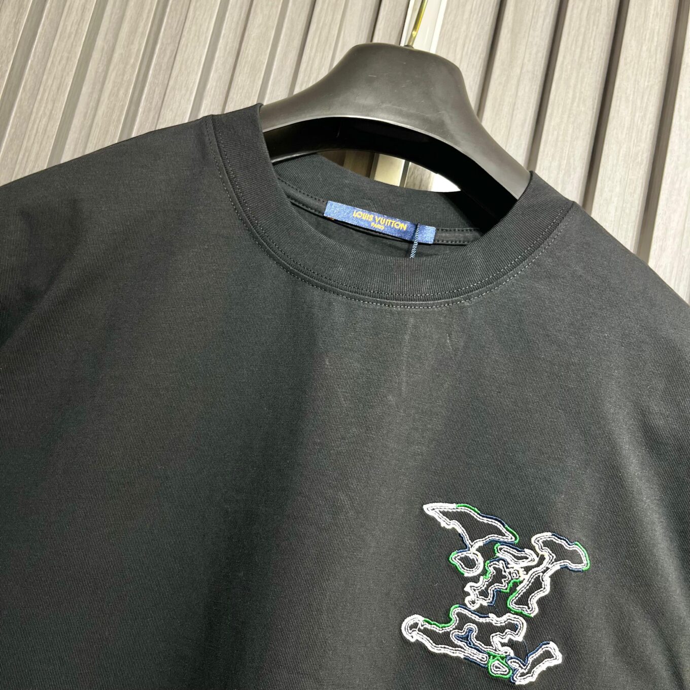 Louis Vuitton Embroidered Black T-Shirt For Men