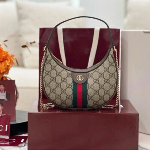 Gucci Ophidia Khaki Small Shoulder Bag (With Box)