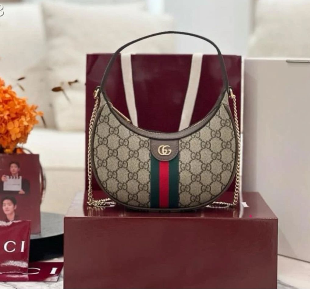 WhatsApp Image 2025-09-19 at 2.10.09 PM Gucci Ophidia Khaki Small Shoulder Bag (With Box)