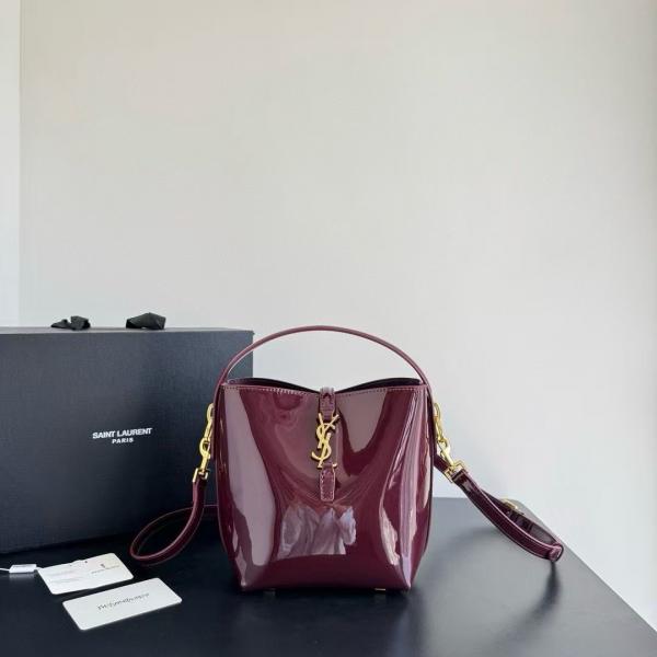 Ysl Le 37 Burgundy Bucket Bag