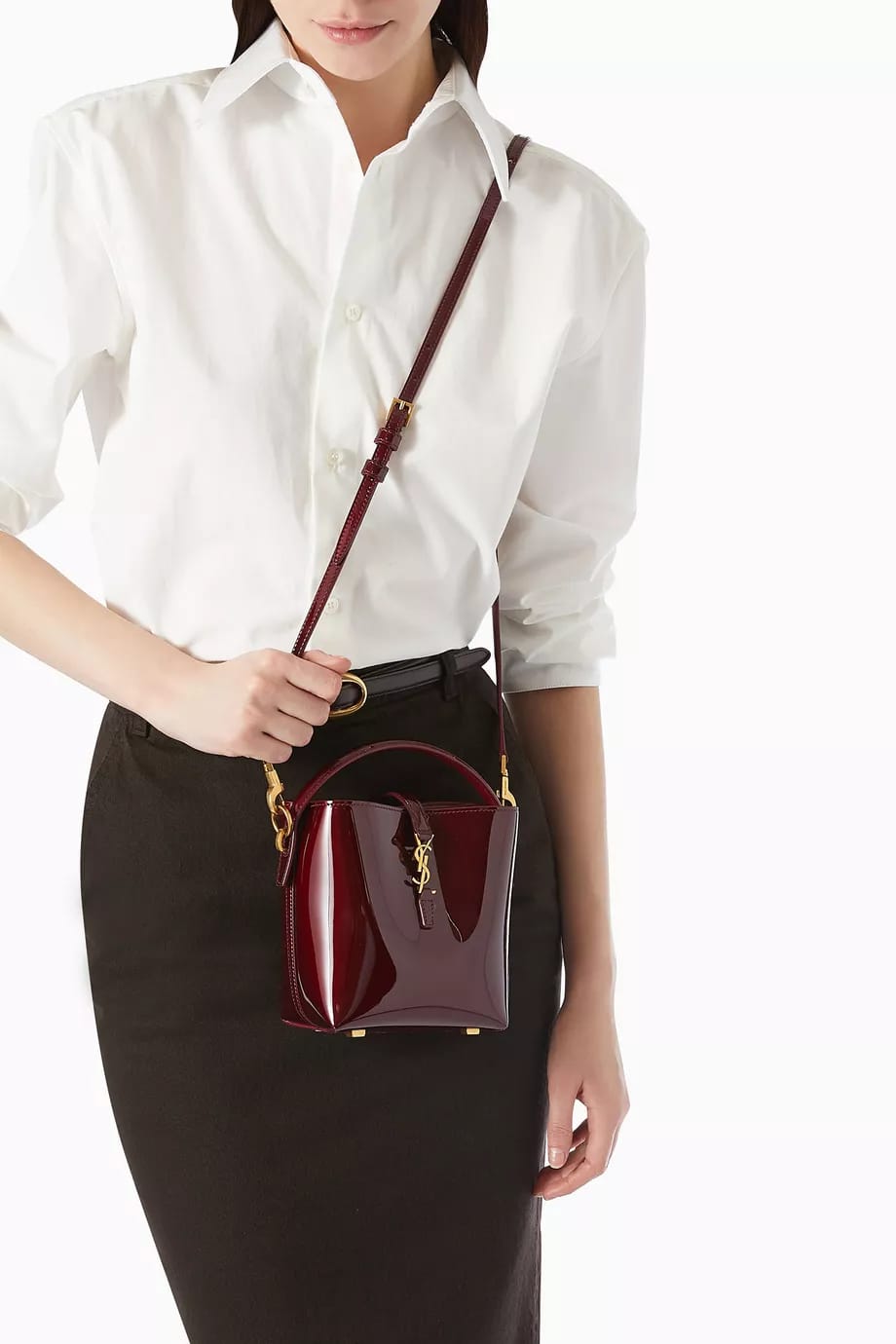 Ysl Le 37 Burgundy Bucket Bag