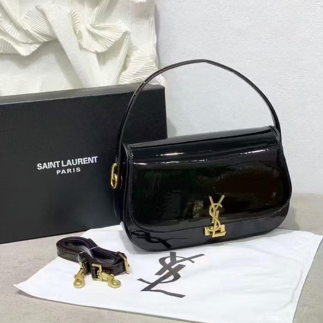 WhatsApp Image 2025-09-24 at 8.16.16 PM Ysl Voltaire Black Patent Shoulder Bag (With Box)