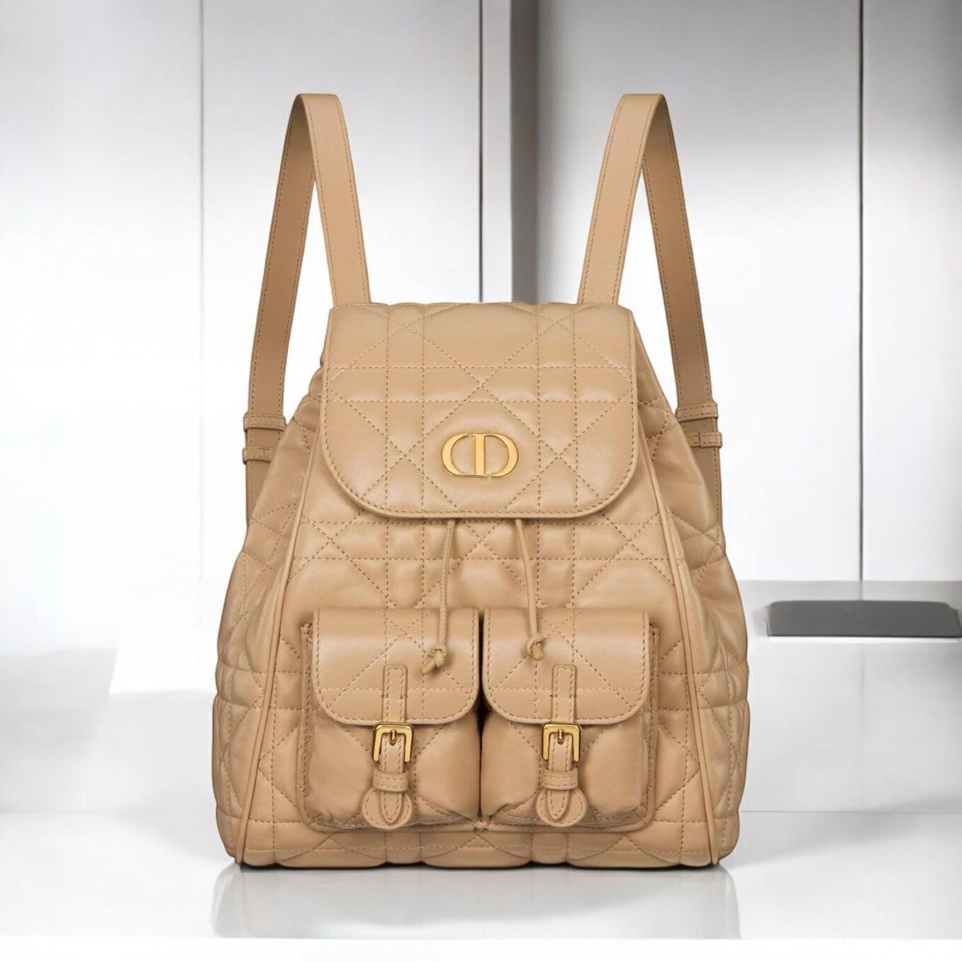 Christian Dior Caro Khaki Medium Backpack
