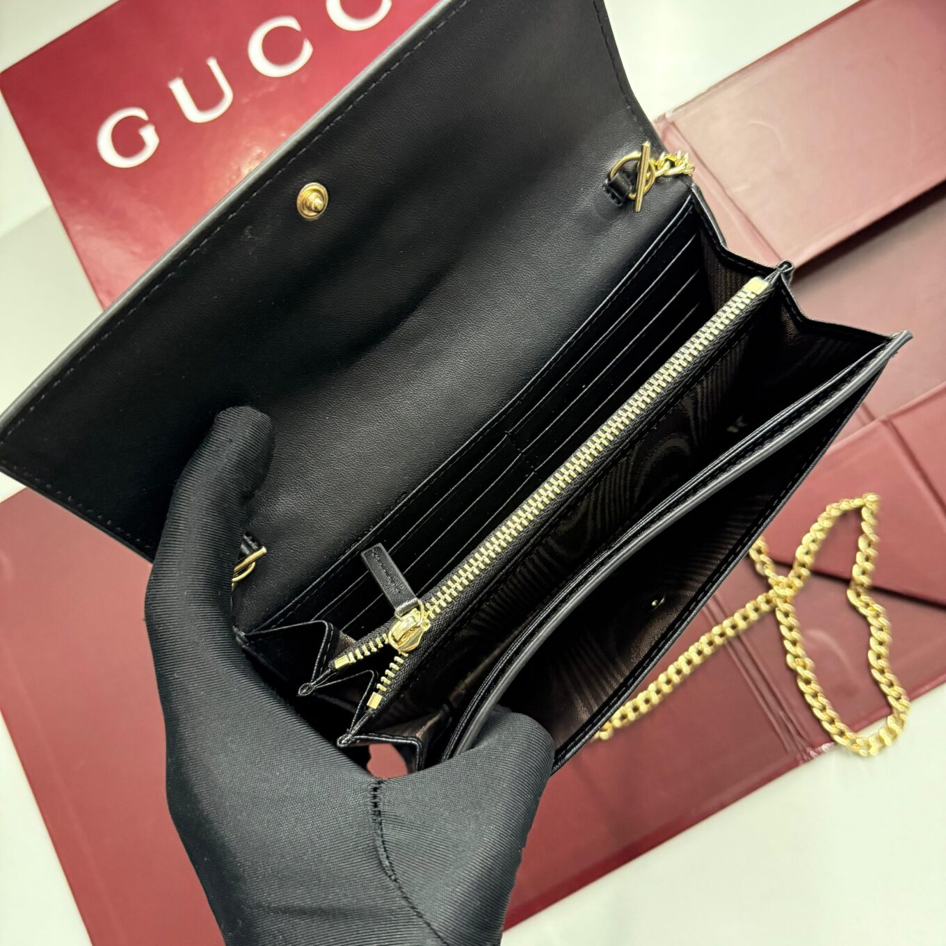 Gucci Softbit Premium Black Colour Long Wallet