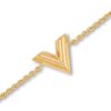 Louis Vuitton V Gold Color Bracelet