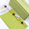 Van Cleef Alhambra Gold & Red Clover Gold Color Bracelet