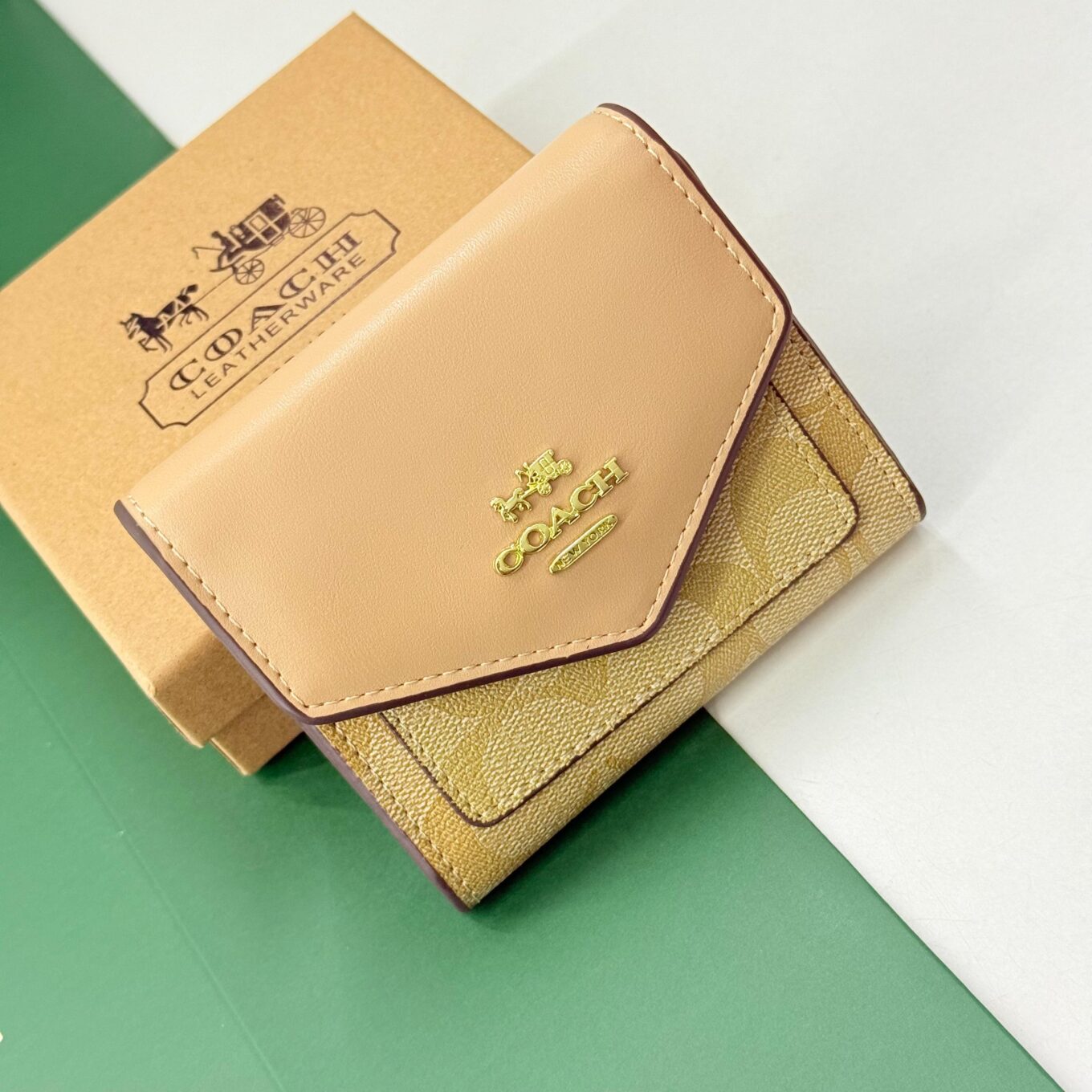 Coach 3 Fold Apricot Wallet