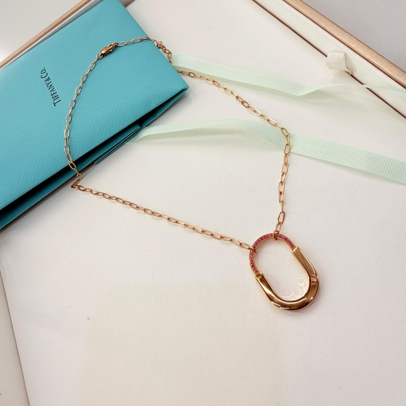 Tiffany & Co Lock Rose Edition Pendent Rosegold Necklace