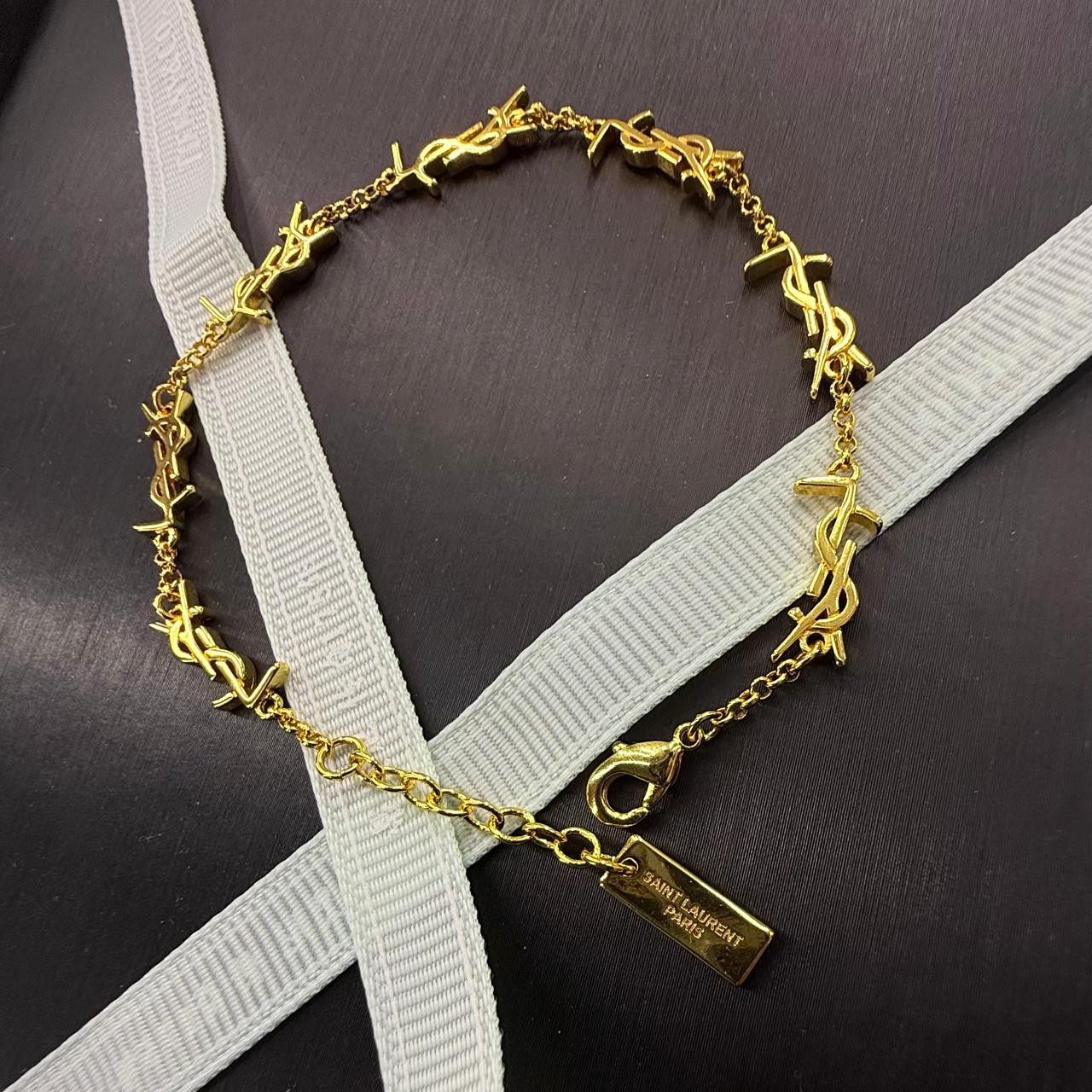 Ysl Gold Logo Bracelet