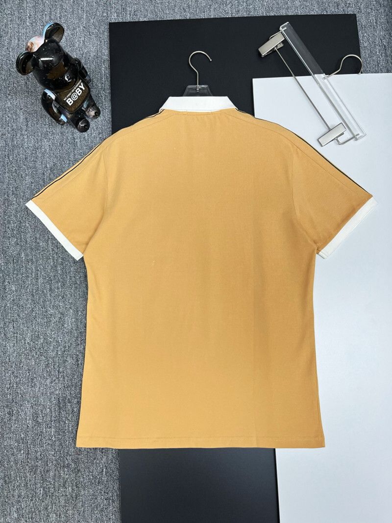 Gucci Khaki Polo Tshirt with White Collar