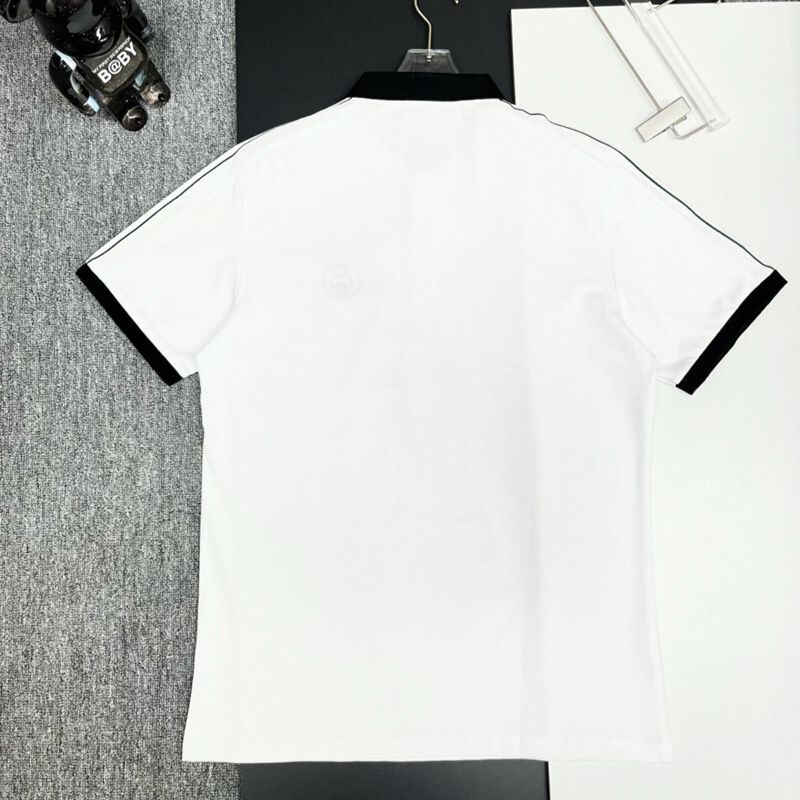 Gucci White Polo Tshirt with Black Collar