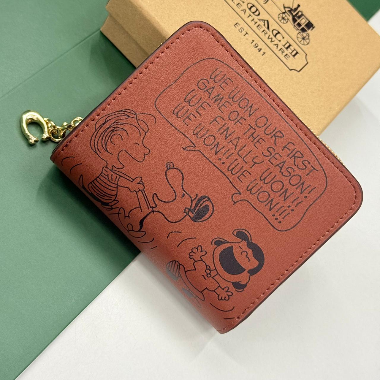 Coach X Peanuts Essential Brown Billfold Wallet
