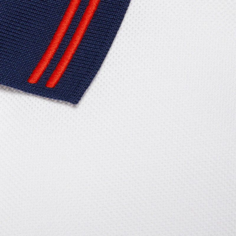 Gucci White Polo Tshirt with Blue Collar Trim