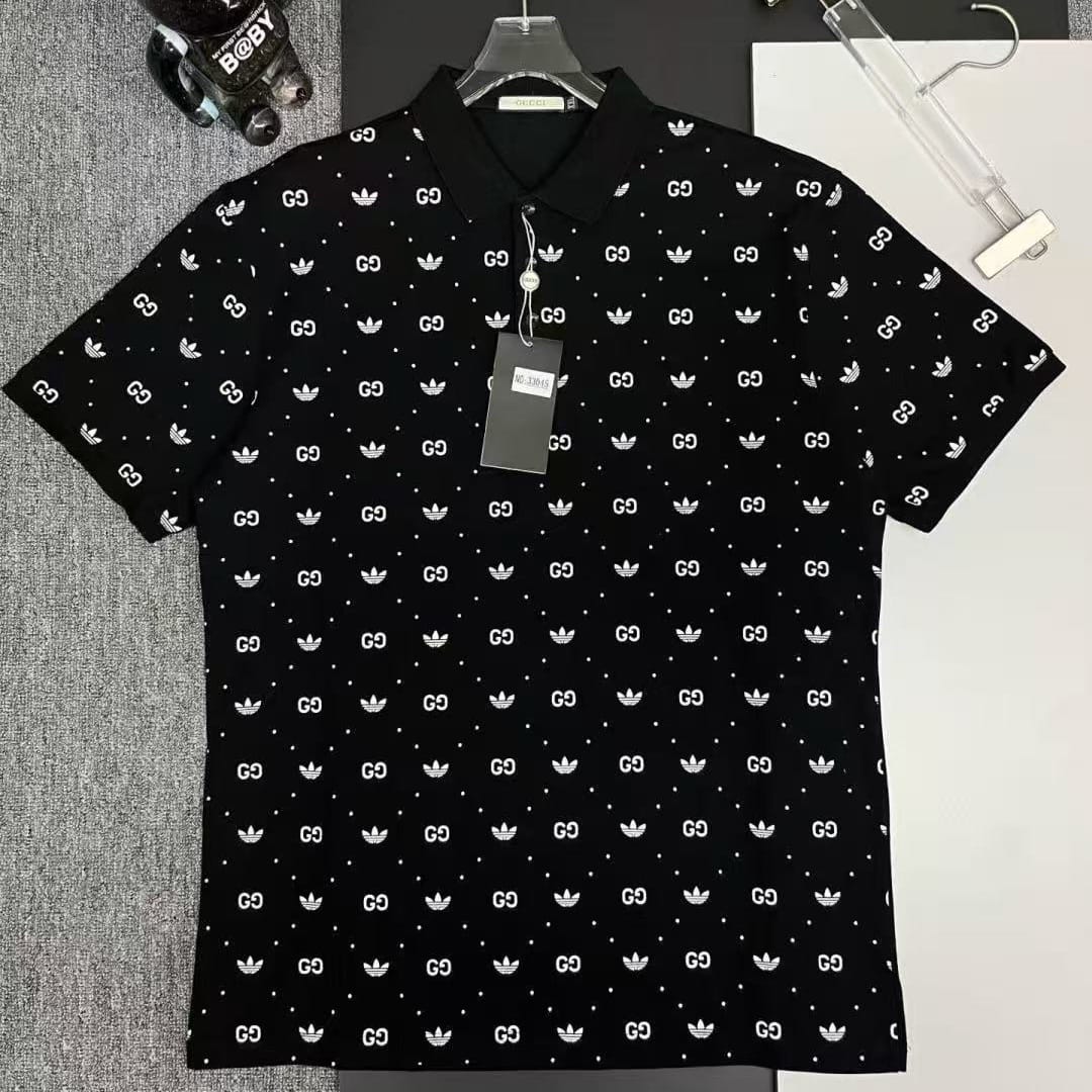 WhatsApp Image 2025-10-08 at 6.00.27 PM Gucci adi-das Black Polo Tshirt